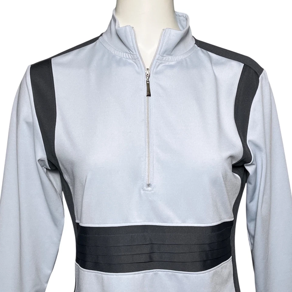 Jofit Women's 1/4 Zip Long Sleeved Golf Shirt Top Light Pale Blue Size Medium - Image 2 of 4