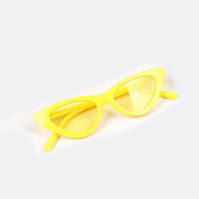 Kids Cat Eye Sunglasses Mirror Lens Triangle Frame Trendy Outdoor Girls Glasses