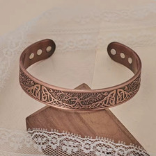 Tree of Life Magnetic Copper Bracelet Pain Relief Energy Balance Cuff Bangle