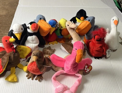 Vintage 1995-1999 Retired Ty Beanie Babies For the Birds  Lot of  13 Plushy