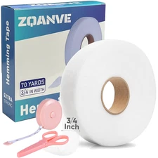 No Sew Hemming Tape 70 Yards – Iron On Fabric Adhesive for Quick Repairs