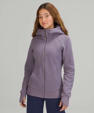 Lululemon Scuba Hoodie Women Size 4 Light Cotton Fleece Dusky Lavender Full Zip