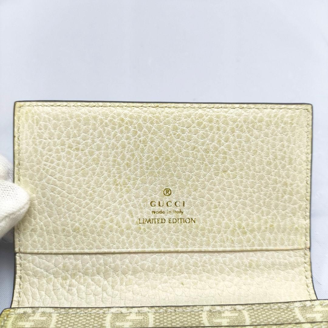 Gucci GG Supreme Card Case Beige Ivory Leather PVC Unisex thumbnail 11