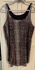 🛍️sale🛍️Zara Size M Sequin Snake Skin Print Sleeveless  Cocktail Tank Dress