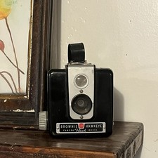 Kodak Brownie Hawkeye Flash Model Vintage Box Camera Flash, Black