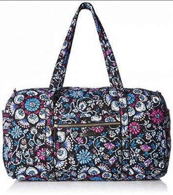 Vera Bradley Iconic Retired Large Tote Weekender Bag Purple, Blue, Black, White