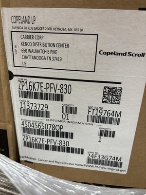Copeland Scroll  Compressor ZP16K7E-PFV-830 16,000 BTU 208/230v