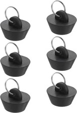 6pcs Rubber Drain Stopper with Hanging Ring, Bathtub Drain Plug Fits 1 Inch to