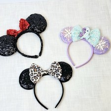 Lot of 3 Different Minnie Mouse Ears - Glitter/ Frozen