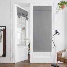 Light Grey Blackout Door Curtains Privacy French Door Curtains, 26 X 68 Inch ...