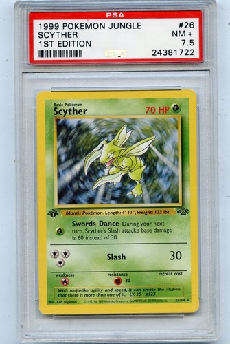 Scyther (1st Edition) graded PSA 7.5 for sale on eBay