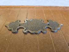 Vintage ANTIQUE Brass Cabinet Backplate For Drawer Pulls--3 in CC.