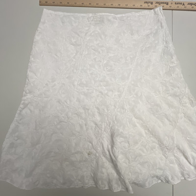Costa Blanca Skirt Women s Size 10 White Embroidered Lined Fit And Flare