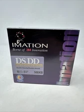 Imation Unformatted DS DD 5.25" Box of 10 Diskettes Disks 00234 New Sealed