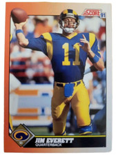 1991 Score #367 Jim Everett Los Angeles Rams NFL Football Card (B4