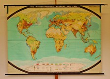 Wall Map World Map World Economy 222X163 1960 Vintage World Economy Map Chart