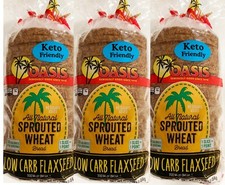 Oasis Flaxseed Bread- 3 Loaves- Low Carb, Keto, All Natural, Sprouted