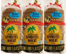 Oasis Flaxseed Bread- 3 Loaves- Low Carb, Keto, All Natural, Sprouted