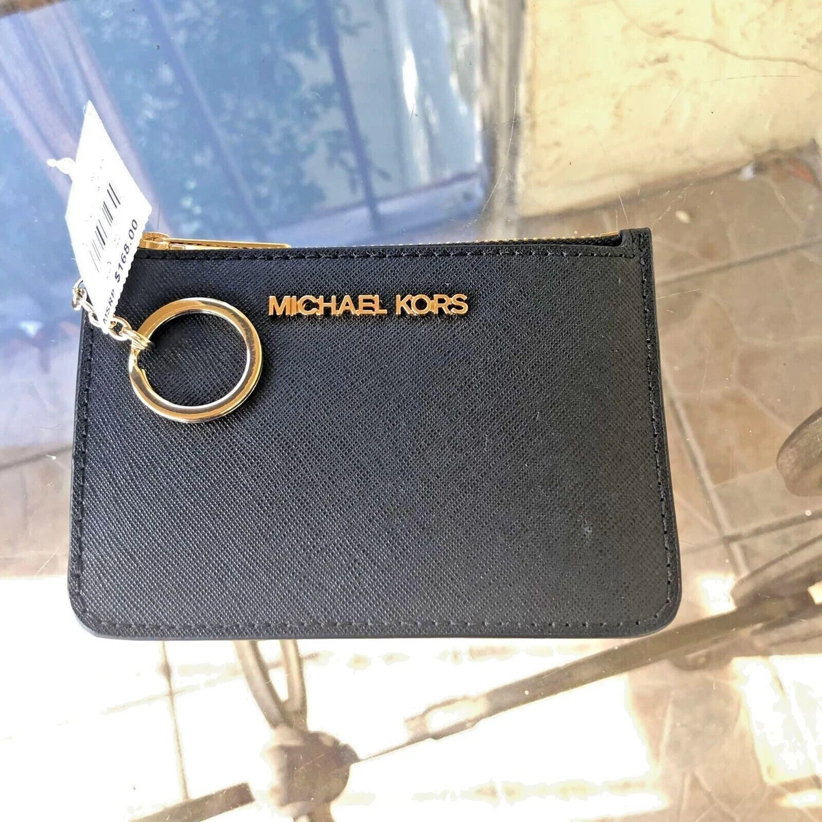 Michael Kors Jet Set Travel Small Top Zip Coin Pouch ID Holder Flame  RGabys Bags