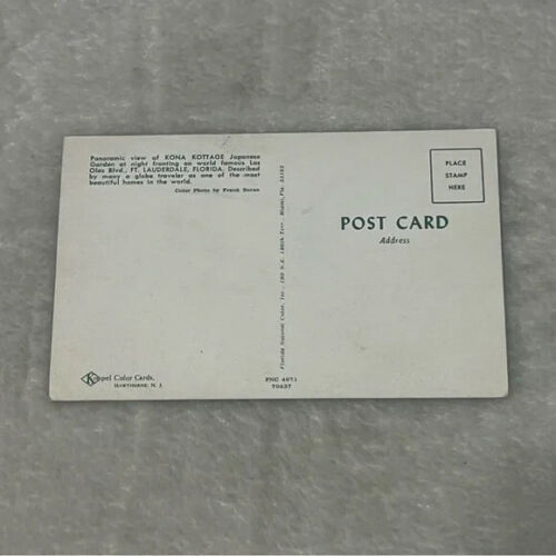 Tarjeta postal Kona Kottage Japanese Garden Jacksonville Florida tarjeta cromada C4 - Imagen 2 de 2