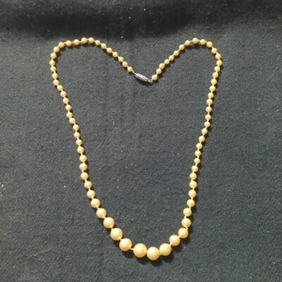 Vintage Silver Tone Cream Faux Pearl Graduated Beaded  display picture 1