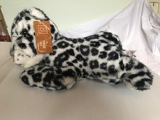 A FIESTA  TOY "LEOPARD COUCHE" 40 cm LONG - PLUSH STUFFED ANIMAL - NEUF 