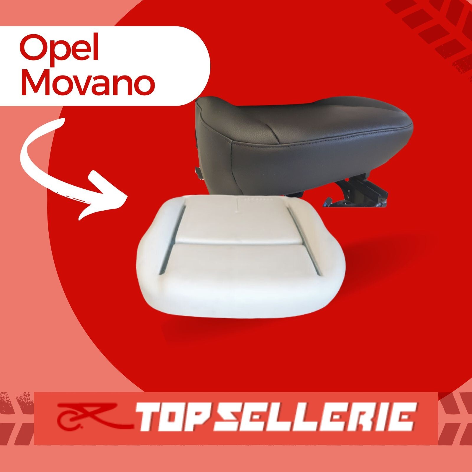 Rénover siège Opel Movano 2011 avec housse et mousse Top Sellerie MA28+H039