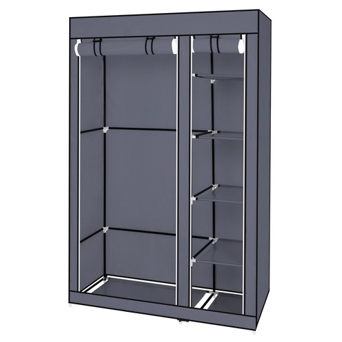 Heavy Duty Portable Closet Organizer Wardrobe Clothes Shoe Clothes Rack w/ Cover - Picture 15 of 17