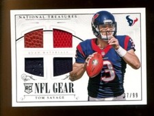 2014 Panini National Treasures Rookie NFL Gear Materials Quad Tom Savage #/99🏈