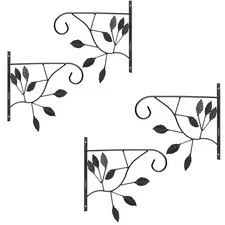 Wall Mounted Metal Bracket for Hanging Pots Bird Feeders and Flower Baskets 4 Pc