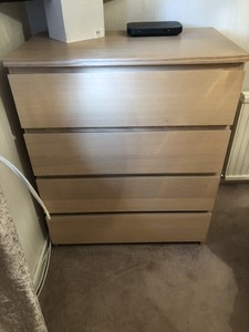 4 Drawer Chest Of Drawers Ikea Malm Modern Pine Great Condition Ebay