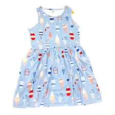 Cat & Jack Girls Size XXL 18 Sleeveless Dress Blue Ice Cream