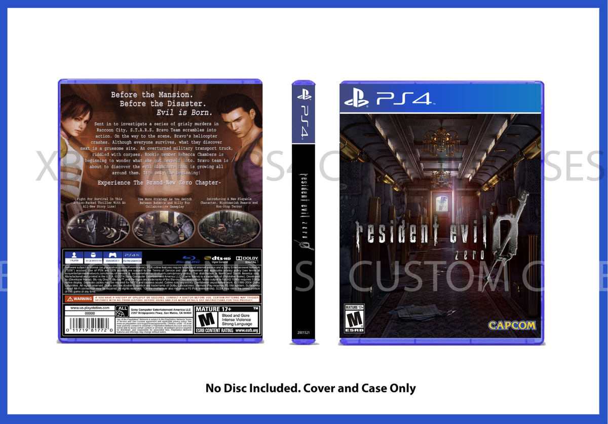 XBOX PS4 Resident Evil HD CUSTOM REPLACEMENT CASE NO DISC SEE DESCRIPTION