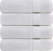 Large Bath Towels Pack of 4 100 Cotton 27"x55" Highly Absorbent Soft