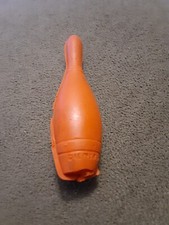 Vintage 1978 Orange Diener Bowling Pin Pencil Eraser Toy Mini Figurine