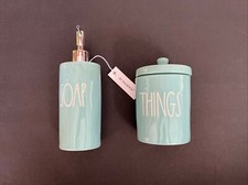 NWT Rae Dunn Vanity Set Artisan Bathroom Washroom Restroom 2 Pc Set Farmhouse