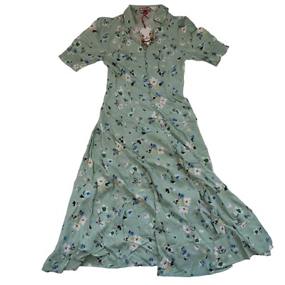 joe browns green dress Joe Browns WF186A Hannah Green Floral Crinkle Cotton Maxi Dress – Dotique main image 1