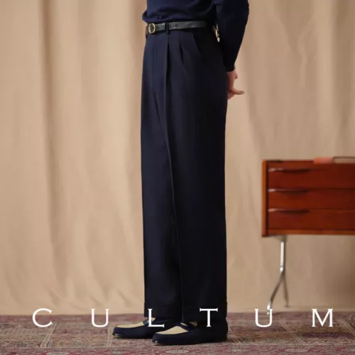 Pantalones de hombre cintura alta Nápoles Hollywood ajustados rectos plisados traje pantalones pantalones - Imagen 25 de 30