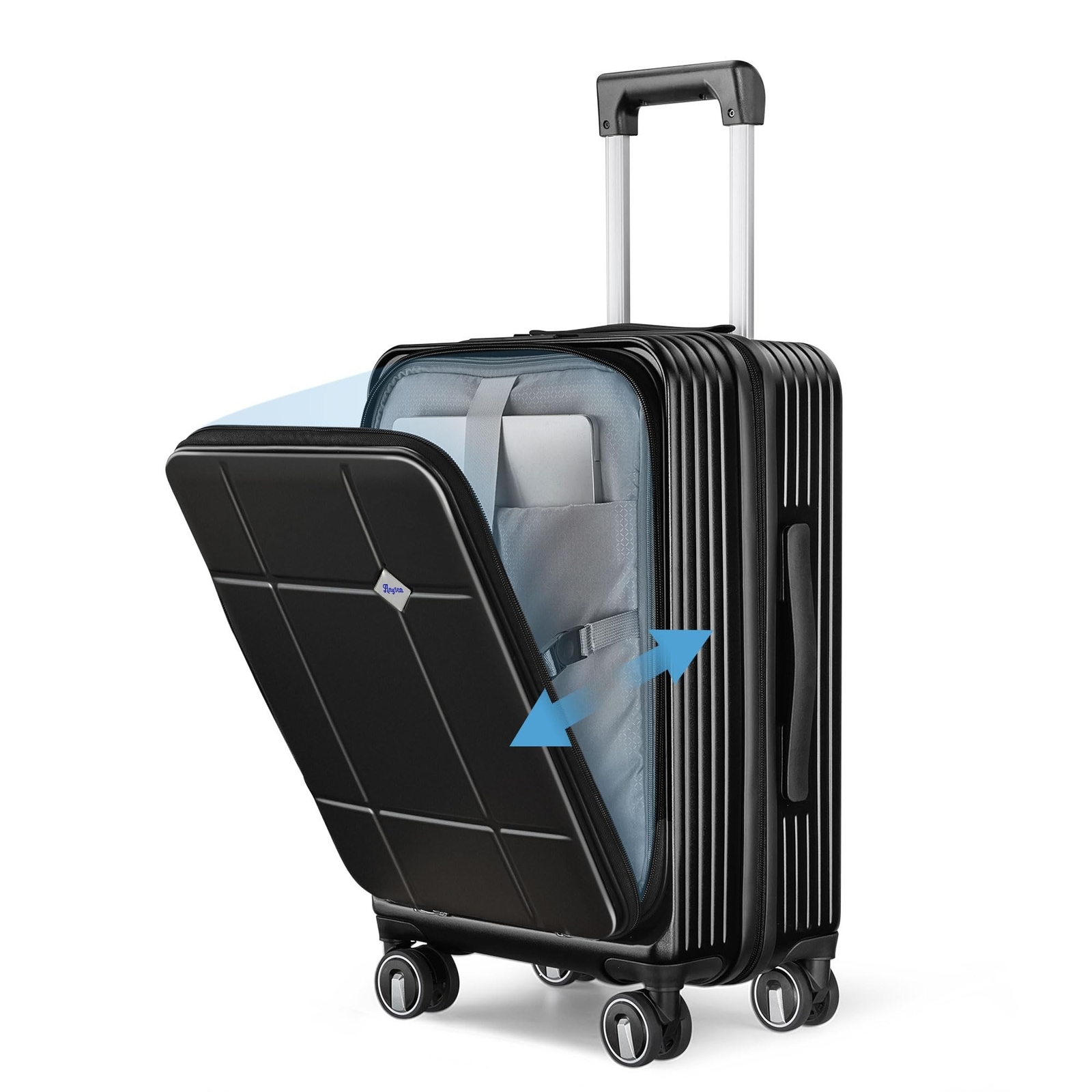 Durable PC Hardside Rolling Suitcase with Aluminum Alloy Frame