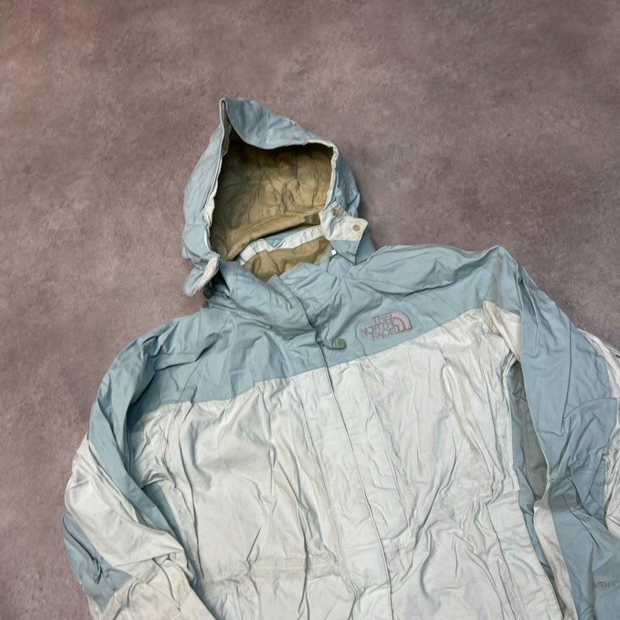 The North Face Rain Jacket Womens Medium Y2K Hyvent Hiking Ski Coat, Blue image 3