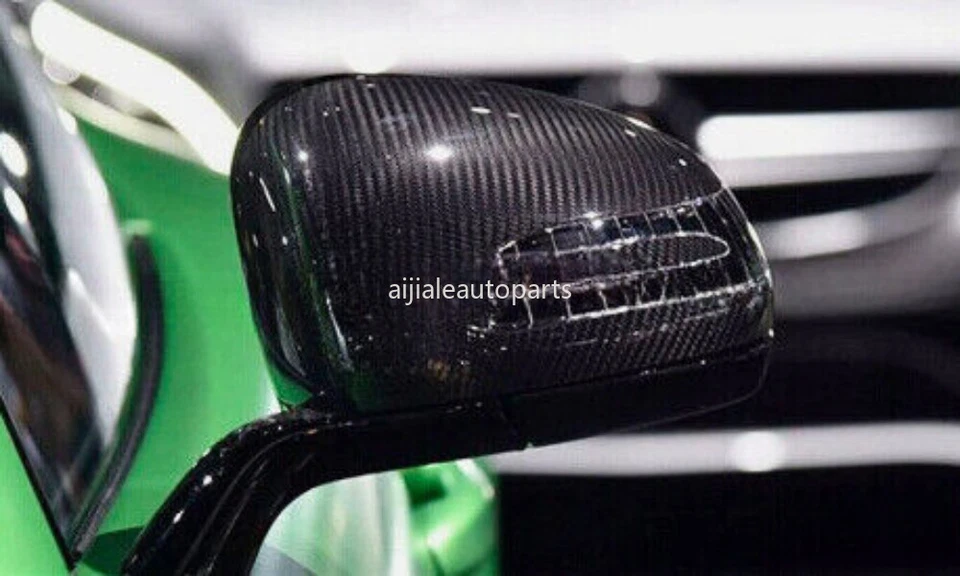 Dry Carbon Fiber Side Mirror Cover Cap For Mercedes-Benz SLK SLC SL SLS AMG GT Foto 4 de 4