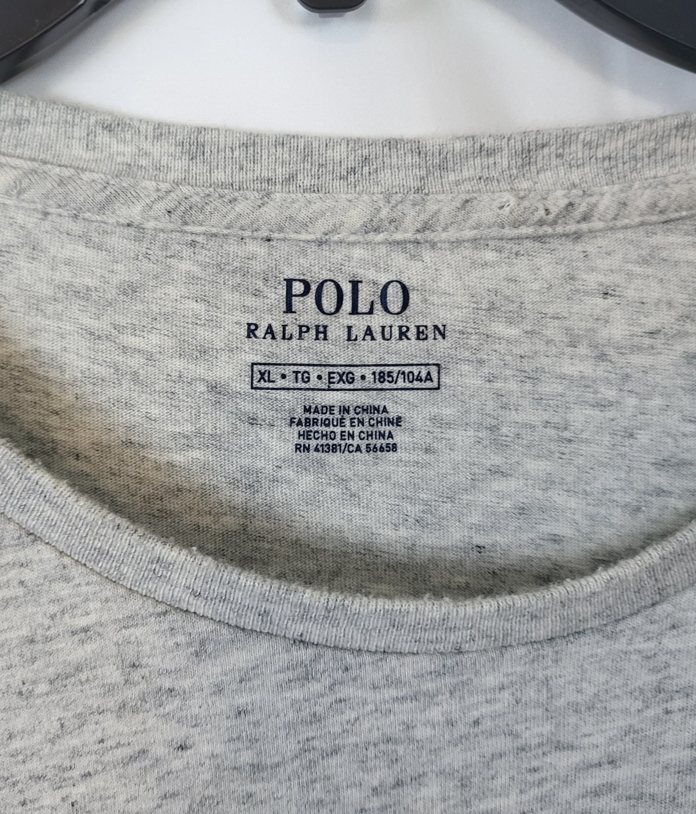Polo Ralph Lauren uomo grigia manica lunga pony logo preppy t shirt taglia XL