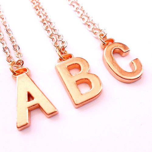 Rose Gold Initial Necklace 