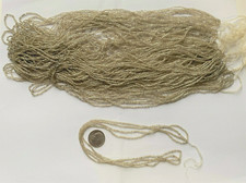 Rare Antique Micro Seed Tube Beads-14/0 Oxidized Silver-Lined Two-Loop Hanks 9"