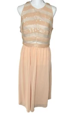 NEW! Ali & Jay Chevron Sequin Two Piece Midi Cream Bridal Dress Size Large