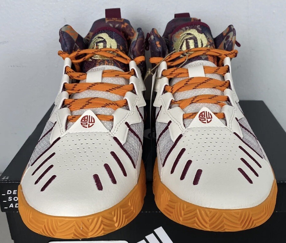 Adidas D Rose Son of Chi NBA Basketball Shoes White Orange Mens 9