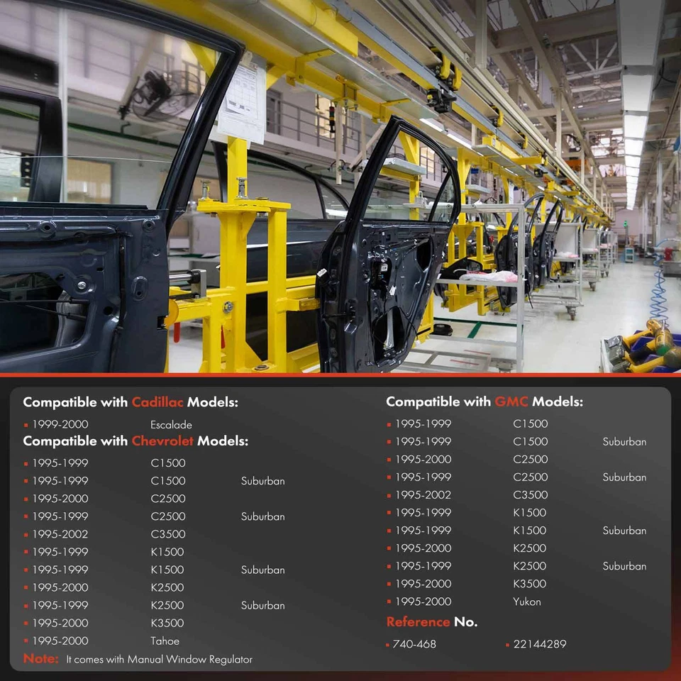 Regulador de ventana manual para Chevrolet C1500 Suburban C3500 GMC C2500 delantero izquierdo Foto 3 de 4