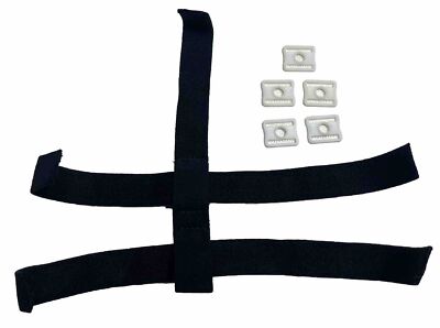 Goalie Mask Harness Straps [ JUNIOR / INT ] 5 Point + 5 White Plastic Snaps Nash