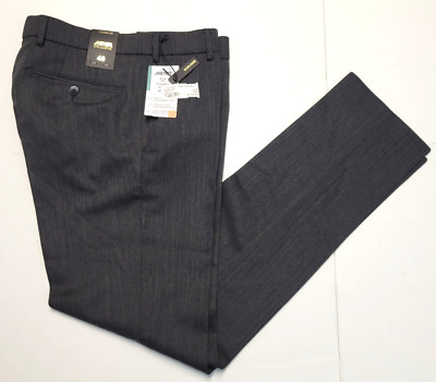 $338 New MEYER Flat Front Casual Pants BONN Men 32x32 Gray EU 48 Wool Polyester
