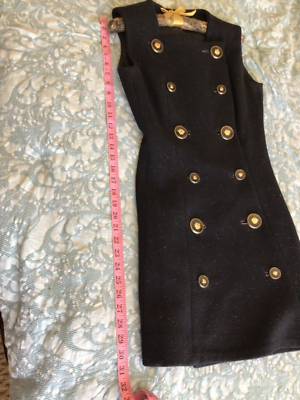 1994 Vintage Gianni Versace Couture Black Wool Dress from the AD